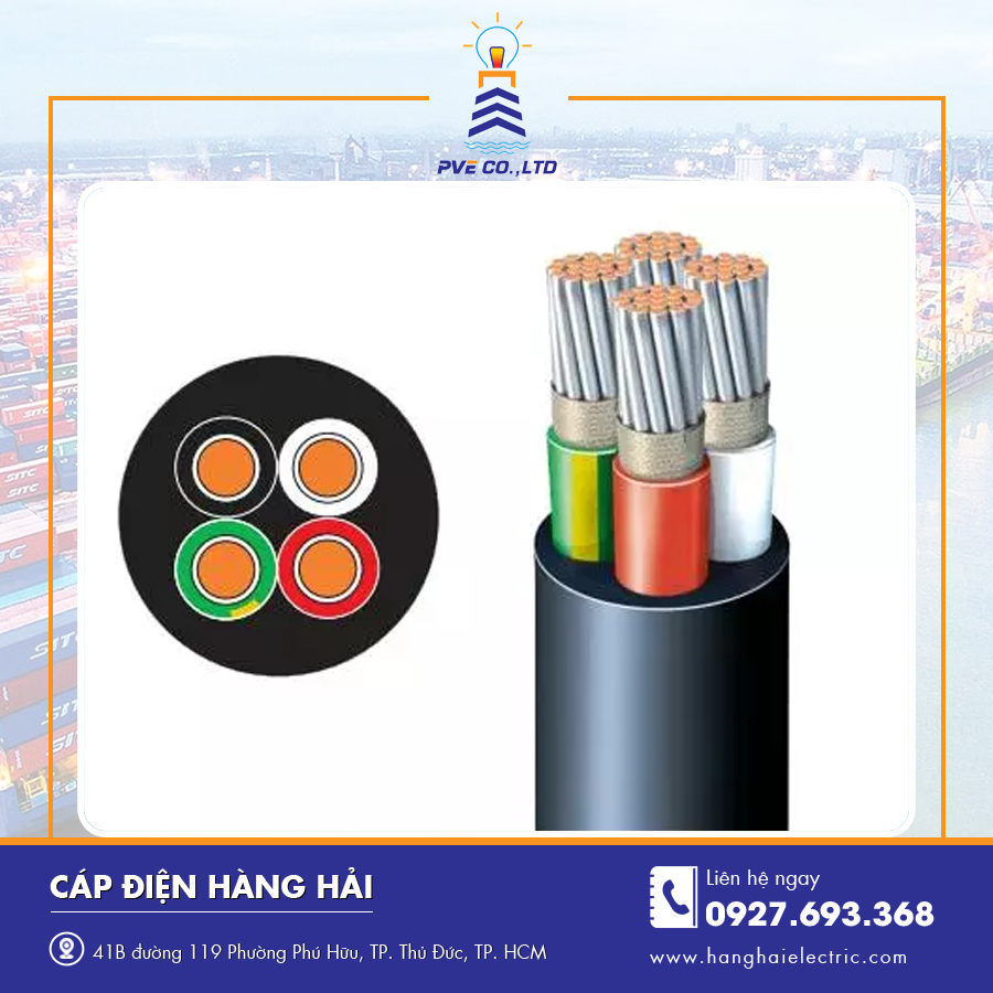 Cáp điện hàng hải lõi đồng bọc cách điện chuyên dùng cho tàu biển. Cáp điện hàng hải lõi đồng bọc cách điện chuyên dùng cho tàu biển.