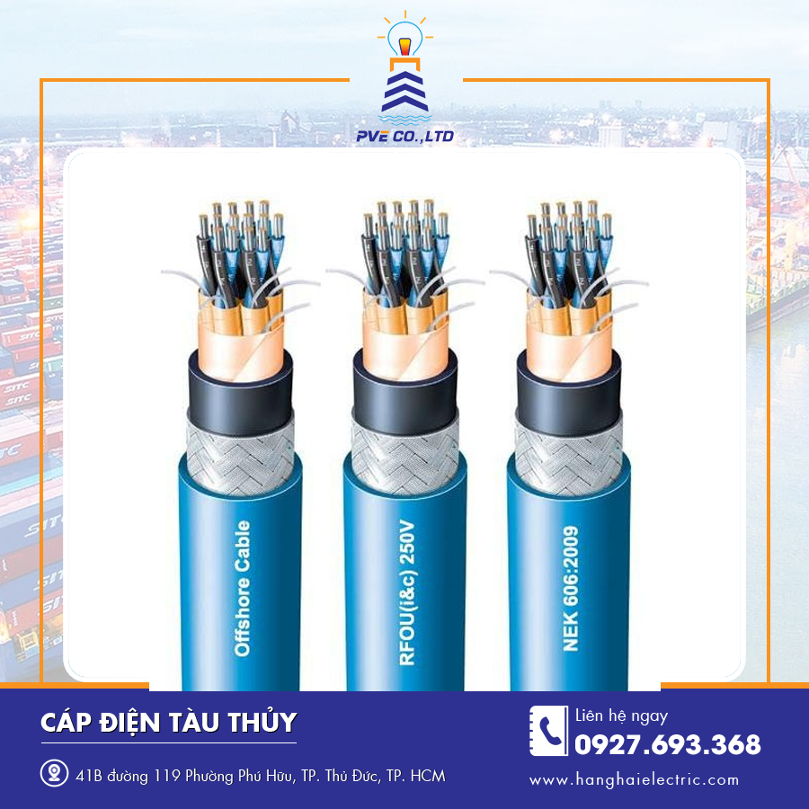 Cáp điện tàu thủy thiết kế linh hoạt, phù hợp mọi môi trường biển. Cáp điện tàu thủy thiết kế linh hoạt, phù hợp mọi môi trường biển.